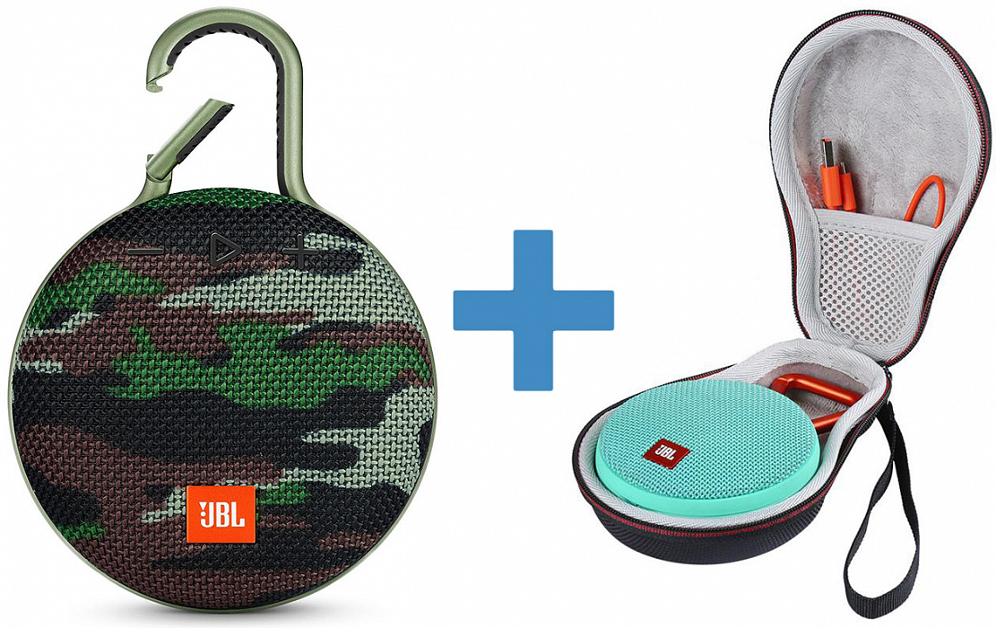 Комплект JBL Clip 3 + Eva case (Squad) купить в интернет-магазине icover
