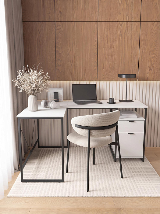 Стол письменный лофт RIDBERG NEVADA  (White/Black) купить в интернет-магазине icover