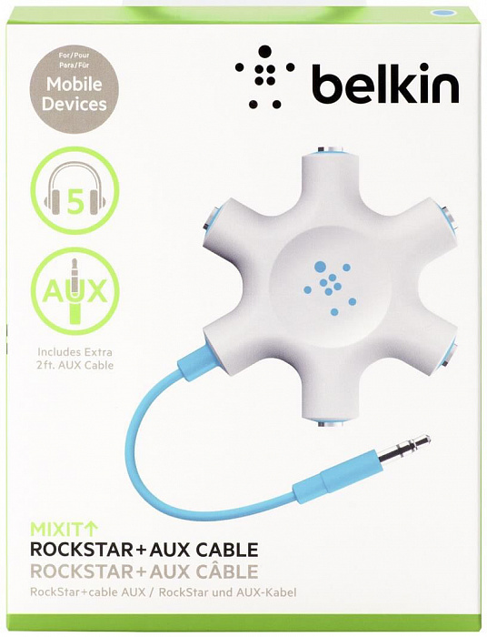 Разветвитель для наушников Belkin RockStar F8Z274BTBLU (Blue) купить в интернет-магазине icover