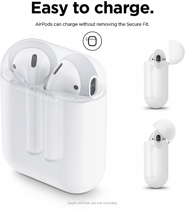 Держатель Elago Secure Fit (EAP-PADSM-DGYWH) для наушников Apple AirPods (Dark Grey/White) купить в интернет-магазине icover