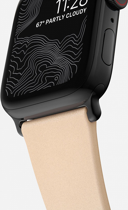 Ремешок Nomad Modern Slim Strap (NM10JNB000) для Apple Watch 38/40 mm (Biege/Black) купить в интернет-магазине icover