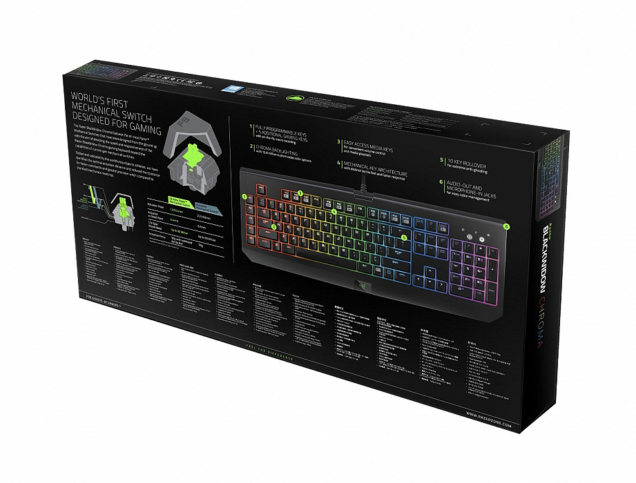 Razer BlackWidow Chroma (RZ03-01220900-R3R1) - игровая клавиатура (Black) купить в интернет-магазине icover