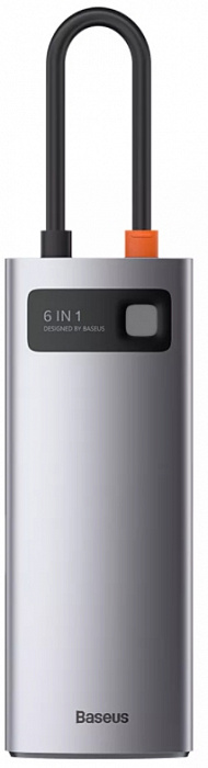 Хаб Baseus Metal Gleam Series 6-in-1 CAHUB-CW0G (Space Grey) купить в интернет-магазине icover