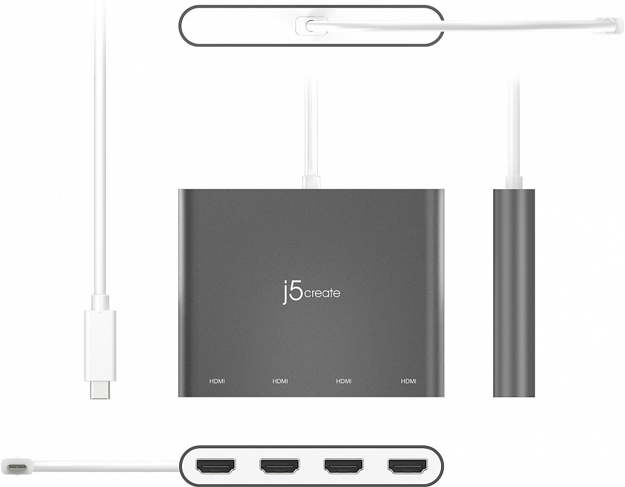 Переходник j5create JCA366 USB-C to 4xHDMI (Silver) купить в интернет-магазине icover
