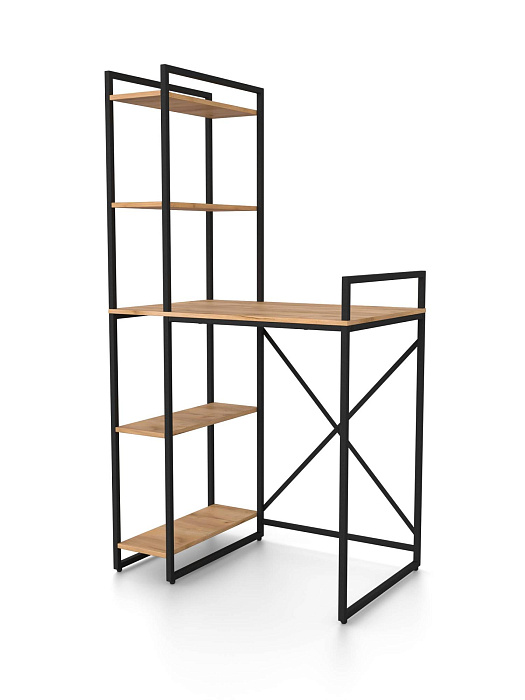 Стол-стеллаж для стиральной и сушильной машины RIDBERG МИЧИГАН (Oak/Black) купить в интернет-магазине icover