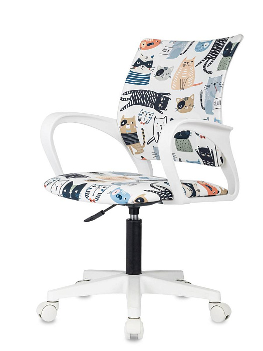 Кресло Domfy DK X-ROOM ткань/пластик (White/Cats) купить в интернет-магазине icover