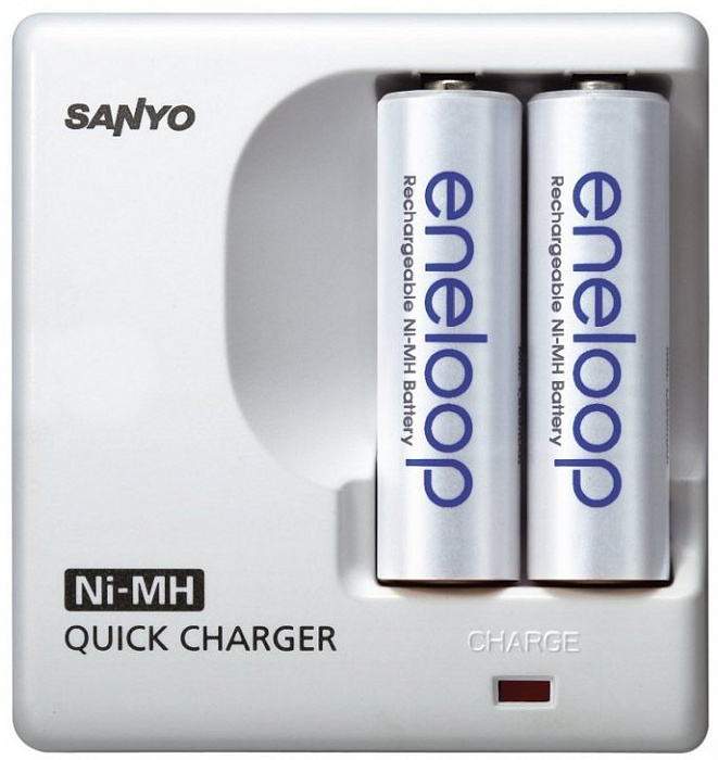 Sanyo Eneloop MDR02-E-2-4UTGB - зарядное устройство + 2 аккумуляторные батареи ААА  купить в интернет-магазине icover