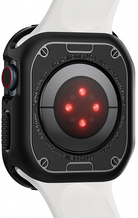 Чехол Spigen Rugged Armor (062CS24469) для Apple Watch Series SE/4/5/6/7 44/45 mm (Black) купить в интернет-магазине icover