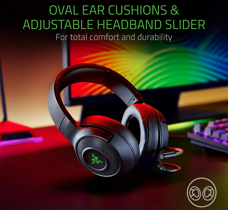 Игровая гарнитура Razer Kraken X USB RZ04-02960100-R3M1 (Black) купить в интернет-магазине icover