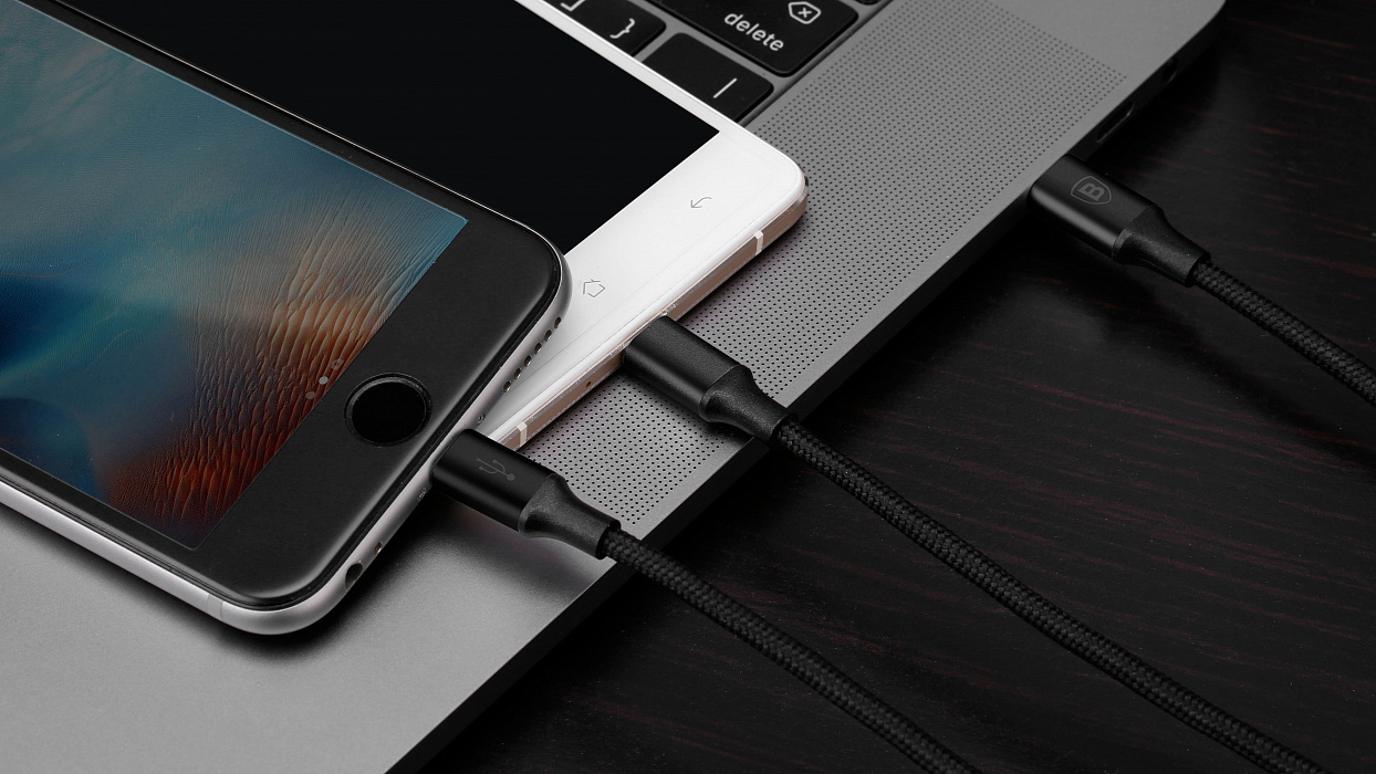 Кабель для iPod, iPhone, iPad Baseus Rapid Series 2-in-1 microUSB/Lightning 1.2 м CAMT-SUV1 (Gold/Black) купить в интернет-магазине icover