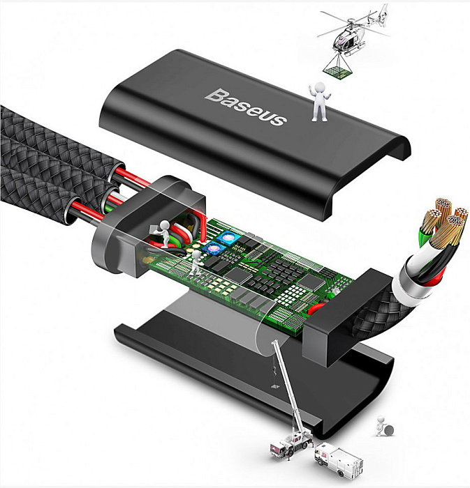Кабель Baseus MVP 3-in-1 (CAMLT-WZ01) USB-A/Micro USB/Lightning/USB-C 1.2m (Black) купить в интернет-магазине icover