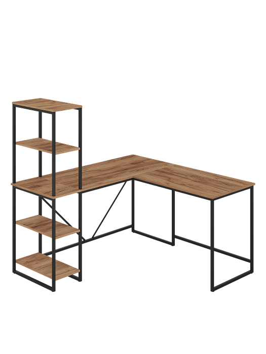 Стол письменный угловой лофт RIDBERG ФЛОРИДА (Oak/Black) купить в интернет-магазине icover