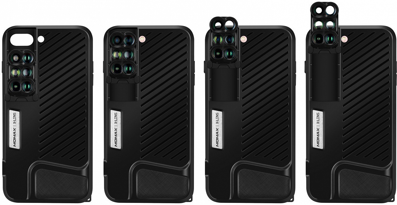 Чехол с объективами Momax 6-in-1 Lens Case CAMC2D для iPhone 7/8 Plus (Black) купить в интернет-магазине icover