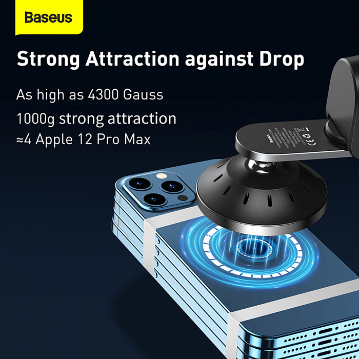 Автомобильный держатель Baseus Big Energy Car Mount Wireless Charger (WXJN-01) для iPhone 12 (Black) купить в интернет-магазине icover