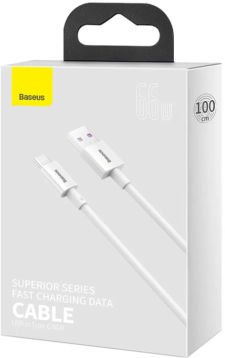 Кабель Baseus Superior Series (CATYS-02) Fast Charging Data Cable USB/USB-C 66W 1 м. (White) купить в интернет-магазине icover