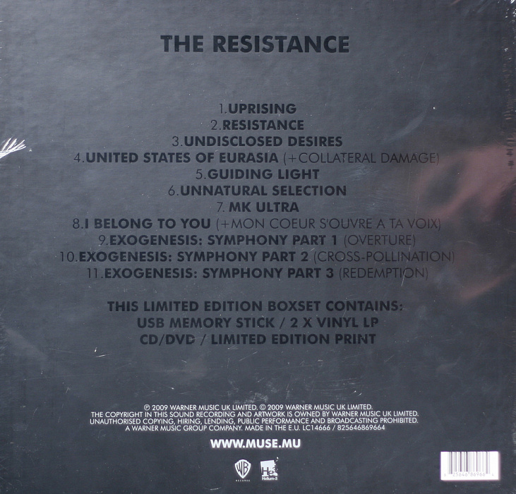 Виниловая пластинка Muse - The Resistance (2009) купить в интернет-магазине icover