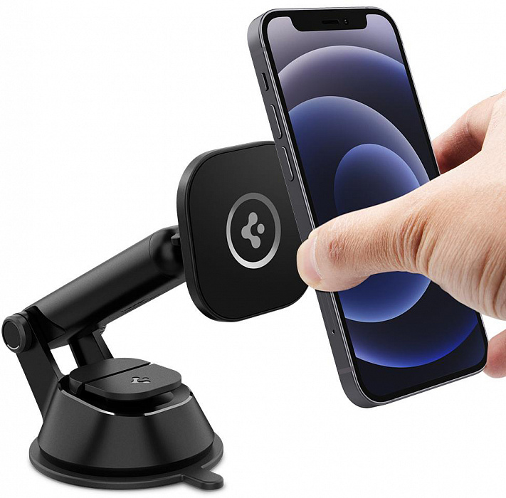 Автомобильный держатель Spigen OneTap Magnetic Car Mount Dash MagSafe (ACP02618) для iPhone 12 (Black) купить в интернет-магазине icover