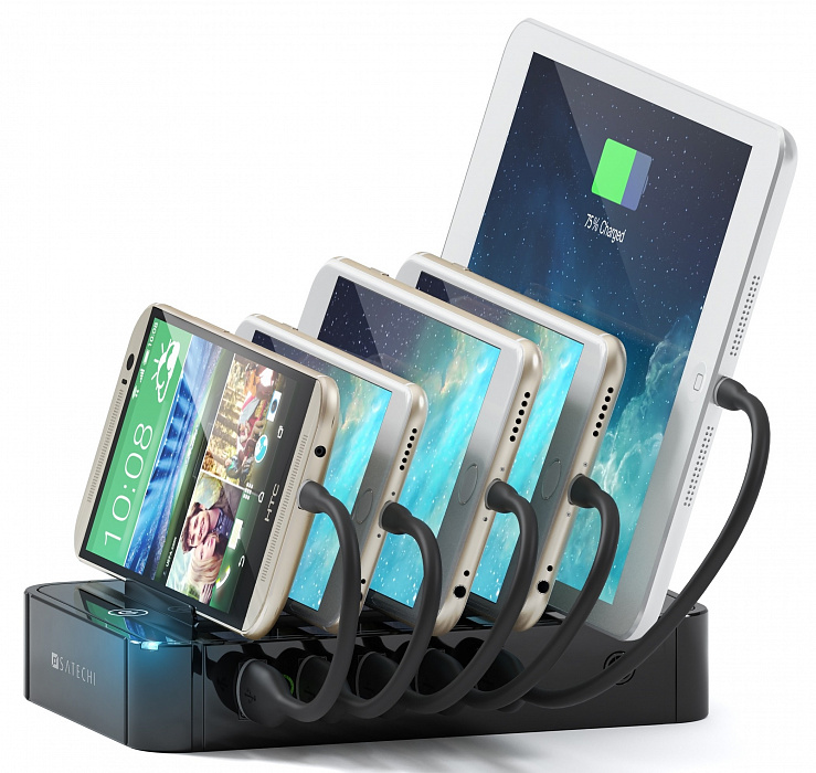 Док-станция Satechi 5-Port USB Charging Station Qualcomm B0170L322E (Black) купить в интернет-магазине icover