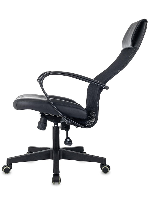 Кресло руководителя Бюрократ CH-NOVA LUX сетка/ткань/экокожа/пластик (Black) купить в интернет-магазине icover