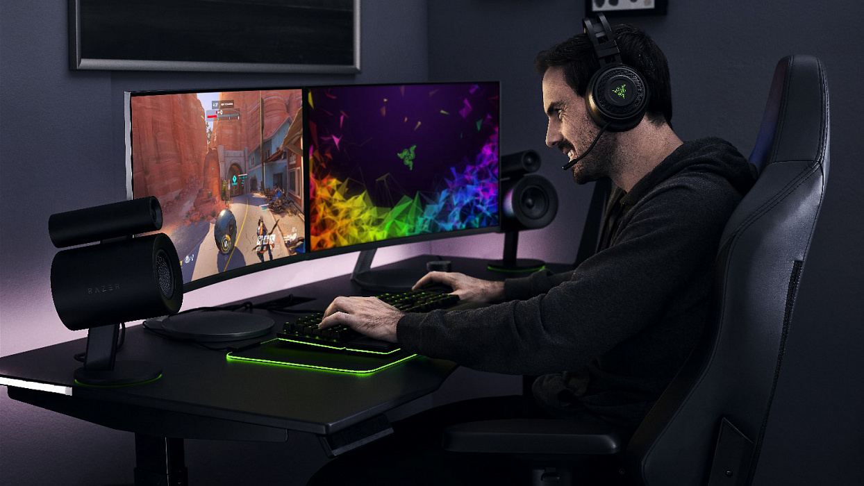 Игровая гарнитура Razer Nari Ultimate Wireless RZ04-02670100-R3M1 (Black/Green) купить в интернет-магазине icover