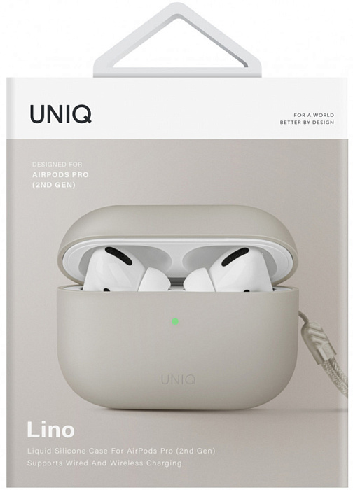Чехол Uniq Lino (AIRPODSPRO2-LINOIVY) для Airpods Pro 2 (Ivory Beige) купить в интернет-магазине icover
