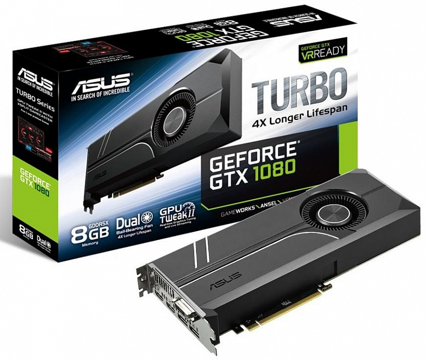 Видеокарта Asus GeForce GTX 1080 1607Mhz PCI-E 3.0 8192Mb (Turbo-GTX1080-8G NV) купить в интернет-магазине icover
