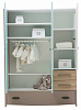 NewJoy Blue Birdy BRB-1001 (10-101-1001) - шкаф 3-х дверный (Blue) купить в интернет-магазине icover