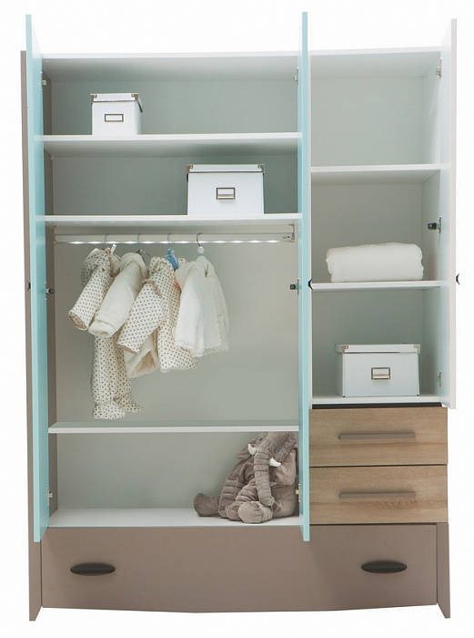 NewJoy Blue Birdy BRB-1001 (10-101-1001) - шкаф 3-х дверный (Blue) купить в интернет-магазине icover