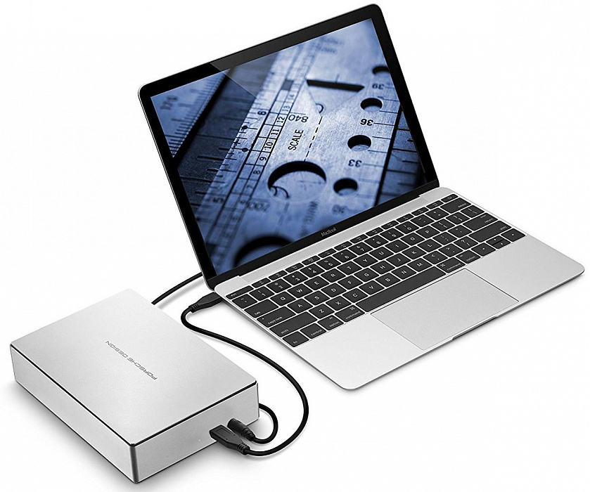 Внешний диск Lacie Porsche Design (STFE4000401) 4TB 3.5" USB 3.0 Type C (Silver) купить в интернет-магазине icover