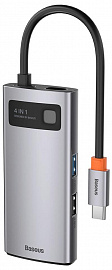 Хаб Baseus Metal Gleam Series 4-in-1 CAHUB-CY0G (Space Grey) купить в интернет-магазине icover