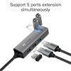 Хаб Baseus Cube USB to 3xUSB 3.0+2xUSB 2.0 CAHUB-C0G (Dark Grey) купить в интернет-магазине icover