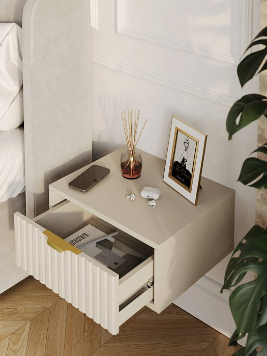 Тумба подвесная RIDBERG LUGANO (460) 1Я (Cashmere/Gold) купить в интернет-магазине icover