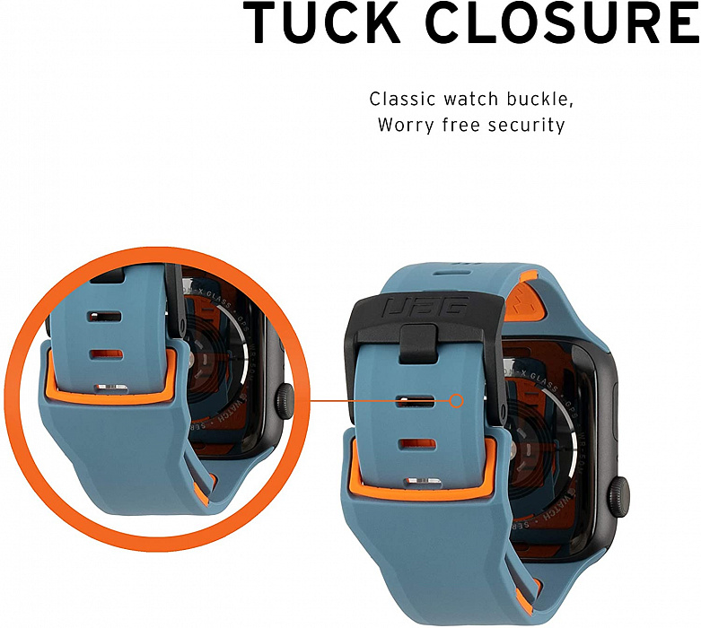 Ремешок UAG Civilian Strap (19148D115497) для Apple Watch SE/6 42/44 mm (Slate/Orange) купить в интернет-магазине icover