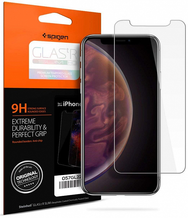 Защитное стекло Spigen Glas.tR SLIM HD (065GL24540) для iPhone Xs Max/11 Pro Max (Clear) купить в интернет-магазине icover