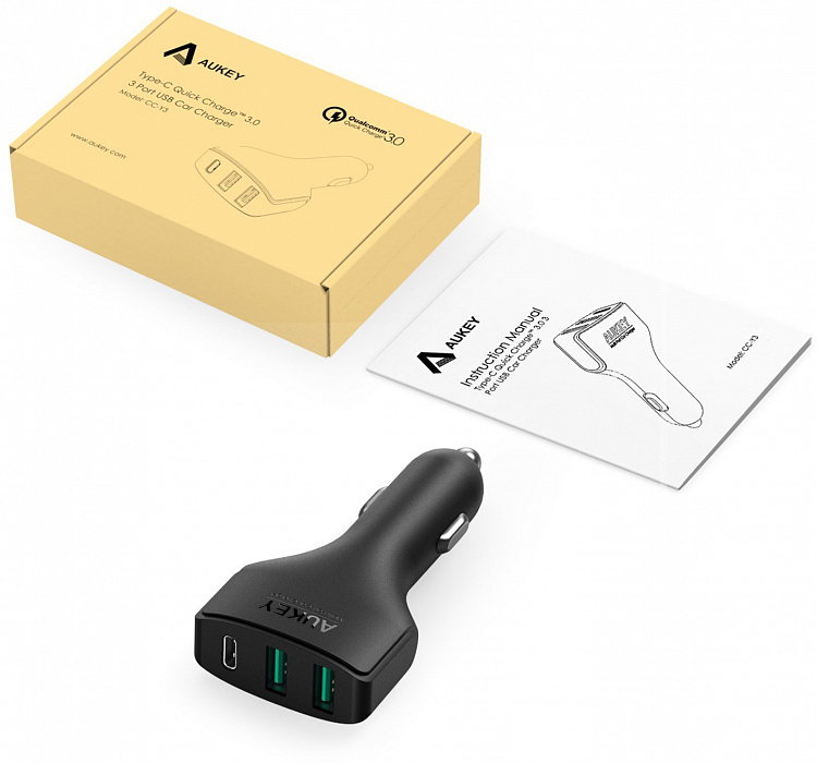 Автомобильное зарядное устройство Aukey CC-Y3 (Black) купить в интернет-магазине icover