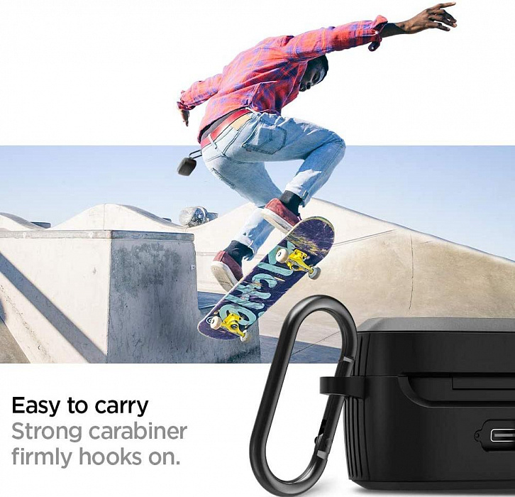 Чехол Spigen Rugged Armor (ASD01068) для Jabra Elite 75t (Black) купить в интернет-магазине icover