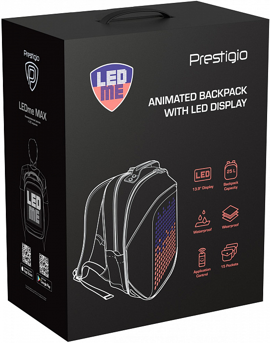 Рюкзак с LED-панелью Prestigio LEDme для ноутбука 15.6" (Black) купить в интернет-магазине icover