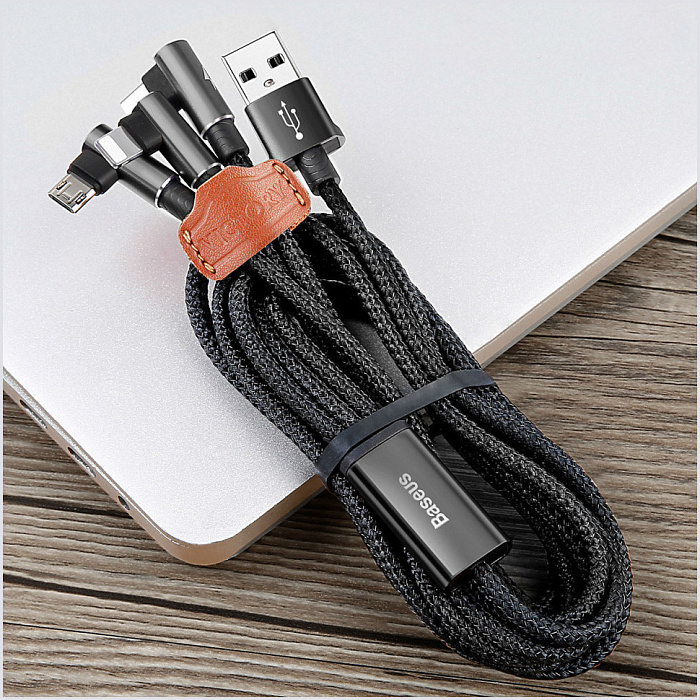 Кабель Baseus MVP 3-in-1 (CAMLT-WZ01) USB-A/Micro USB/Lightning/USB-C 1.2m (Black) купить в интернет-магазине icover