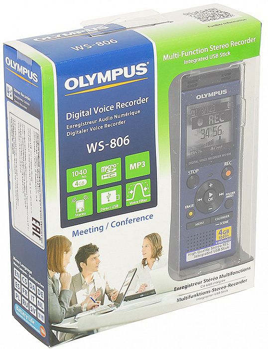 Olympus WS-806 - цифровой диктофон (Blue) купить в интернет-магазине icover