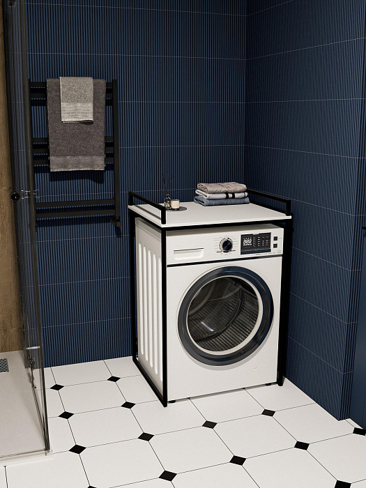 Стеллаж лофт для стиральной и сушильной машины RIDBERG CHICO (White/Black) купить в интернет-магазине icover