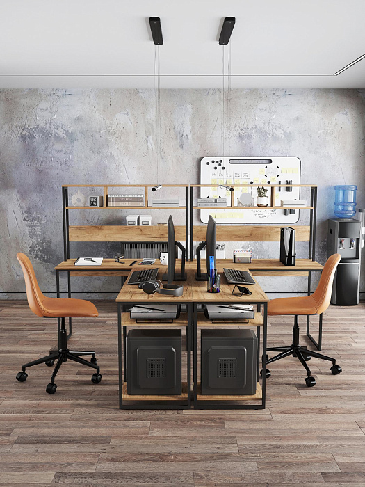 Стол компьютерный угловой лофт Ridberg ALASKA (Oak/Black) купить в интернет-магазине icover