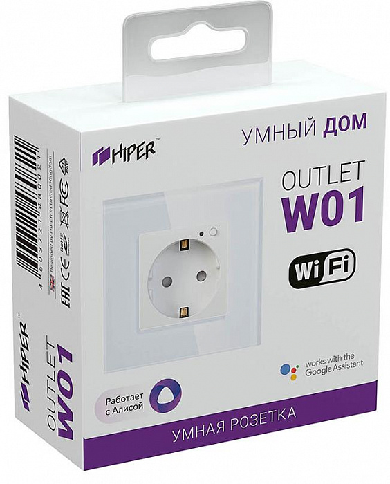 Умная розетка HIPER IoT Outlet W01 (White) купить в интернет-магазине icover