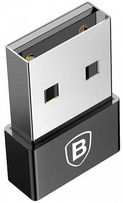 Переходник Baseus Exquisite USB Male to Type-C Female Adapter Converter CATJQ-A01 (Black) купить в интернет-магазине icover