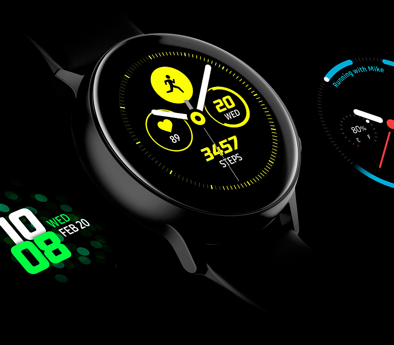 Умные часы Samsung Galaxy Watch Active SM-R500NZKASER (Black) купить в интернет-магазине icover