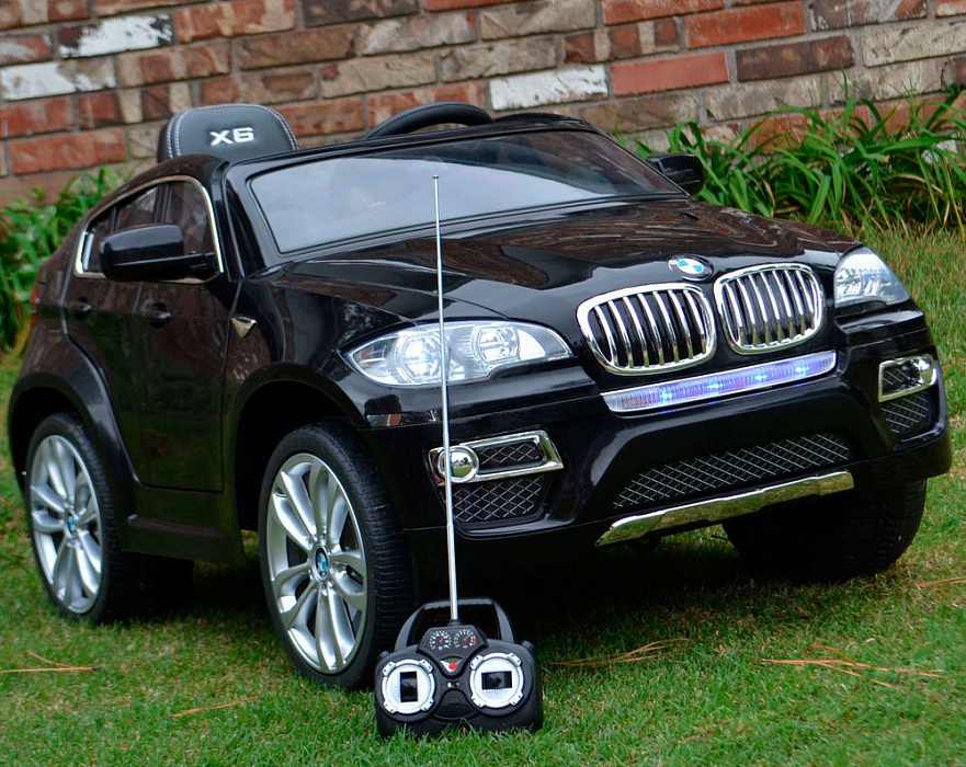Barty BMW X6 (BMW-X6-JA-JJ258_black1) - электромобиль одноместный + кожаный чехол на сиденье (Glossy black) купить в интернет-магазине icover