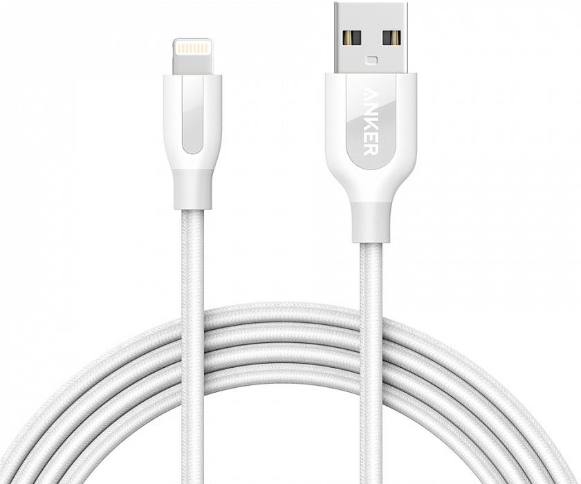 Кабель для iPod, iPhone, iPad Anker PowerLine+ (A8122H21) Lightning to USB 1.8m (White) купить в интернет-магазине icover