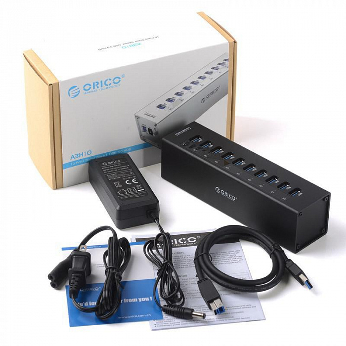 Orico A3H10 - концентратор USB 3.0 (Black) купить в интернет-магазине icover
