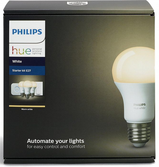 Комплект светодиодных лвмп Philips Hue White Starter E27 (68239) купить в интернет-магазине icover