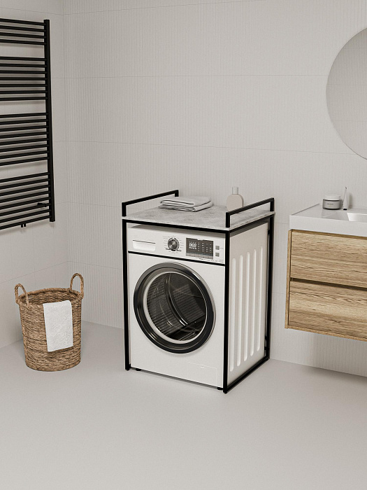 Стеллаж лофт для стиральной и сушильной машины RIDBERG CHICO (Rock/Black) купить в интернет-магазине icover