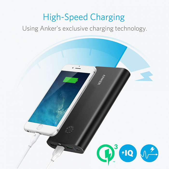 Внешний аккумулятор Anker PowerCore+ (A1374H11) 26800 mAh USB 3.0 (Black) купить в интернет-магазине icover
